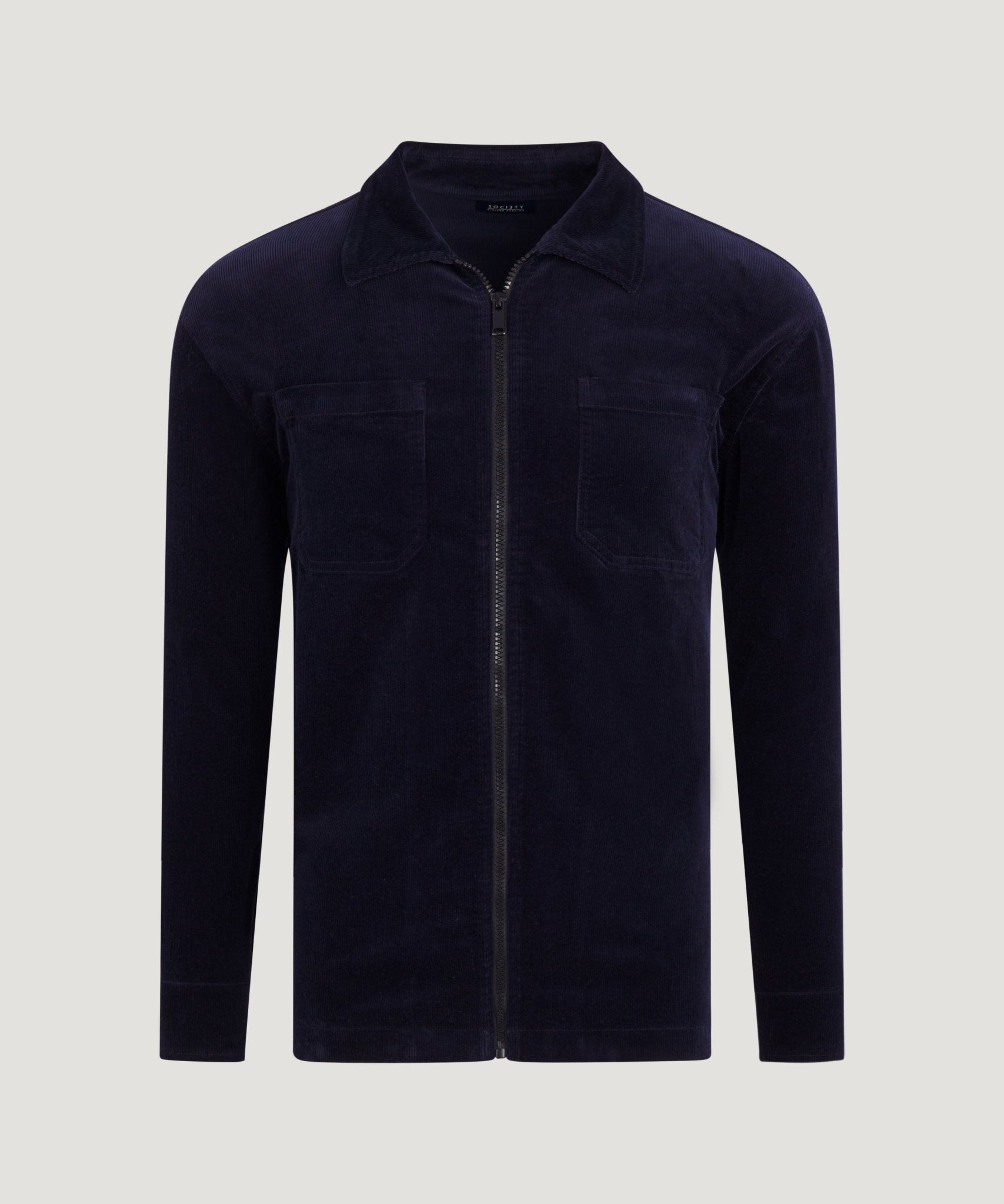 SOCI3TY Overshirt gewassen corduroy donkerblauw - THE SOCIETY SHOP