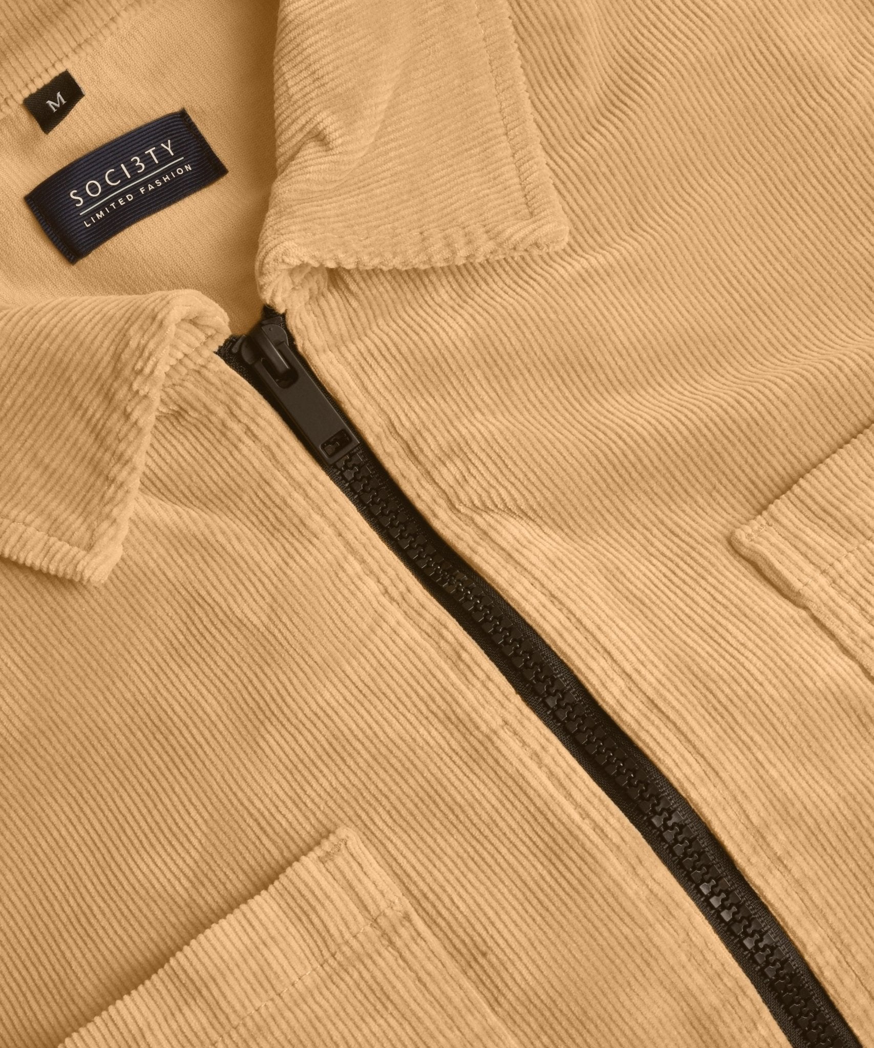 SOCI3TY Overshirt gewassen corduroy lichtbruin - THE SOCIETY SHOP