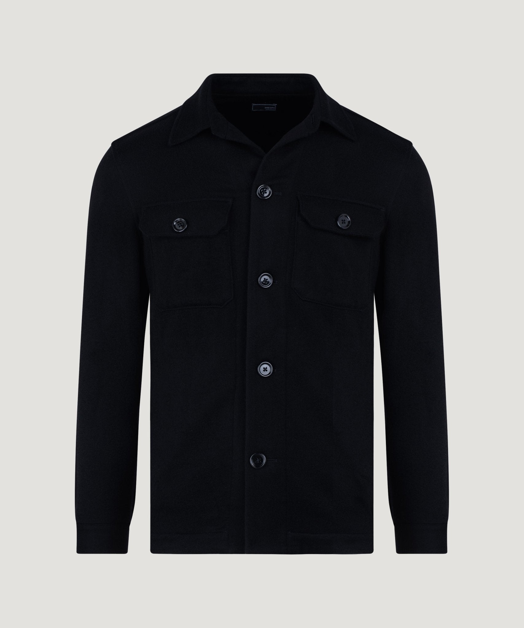 SOCI3TY Overshirt kasjmier zwart - The Society Shop