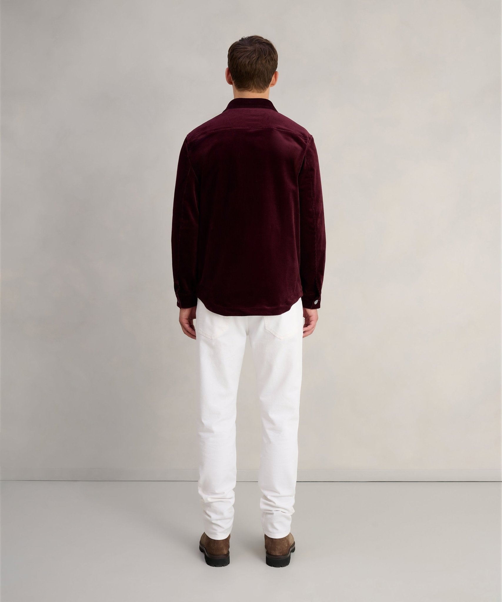 SOCI3TY Overshirt katoen ribcord bordeauxrood (woven by Pontoglio) - The Society Shop