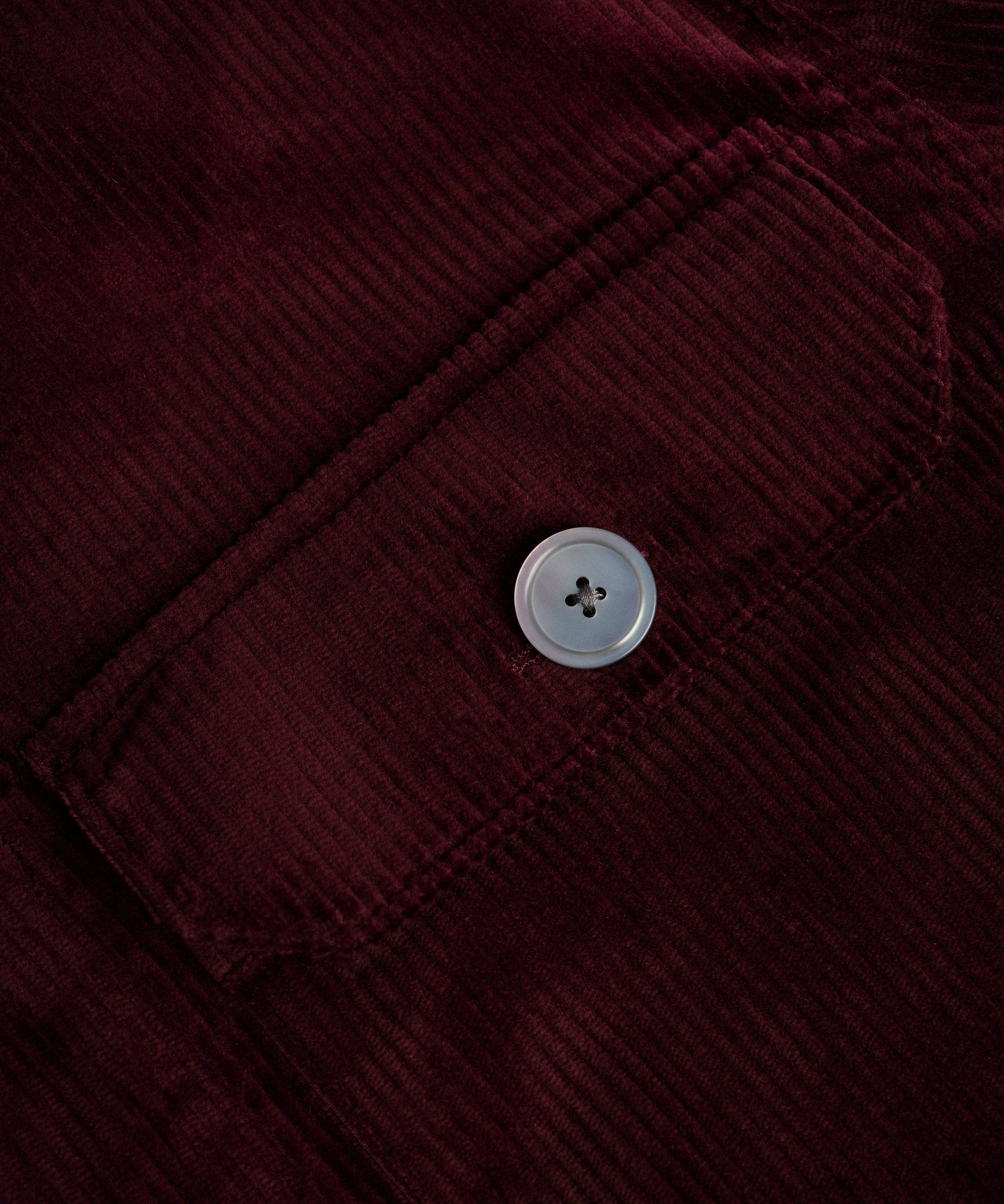 SOCI3TY Overshirt katoen ribcord bordeauxrood (woven by Pontoglio) - The Society Shop