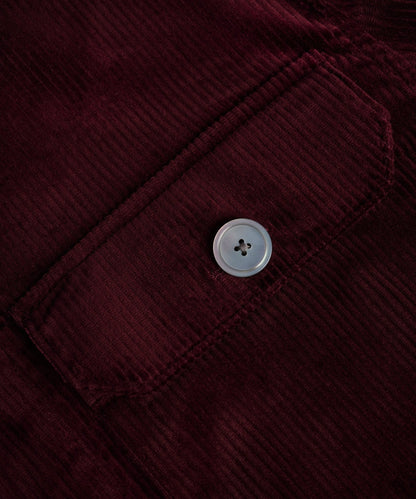 SOCI3TY Overshirt katoen ribcord bordeauxrood (woven by Pontoglio) - The Society Shop