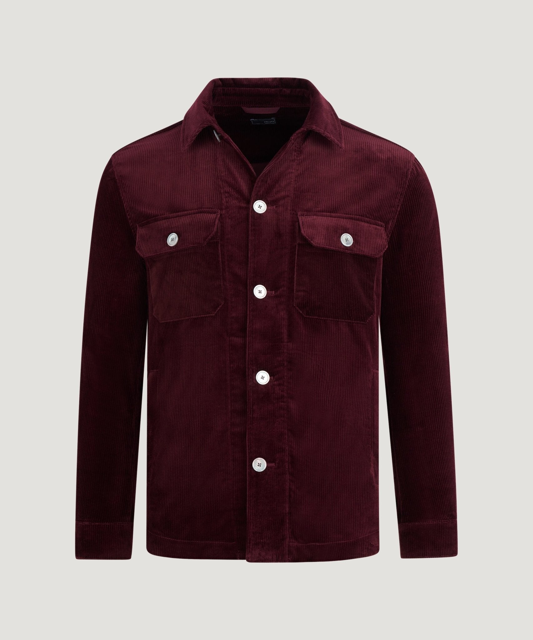 SOCI3TY Overshirt katoen ribcord bordeauxrood (woven by Pontoglio) - The Society Shop