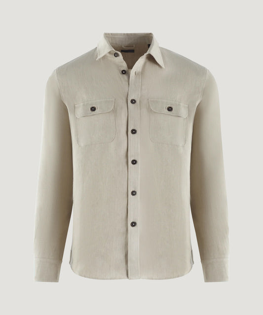 SOCI3TY Overshirt linnen beige - The Society Shop