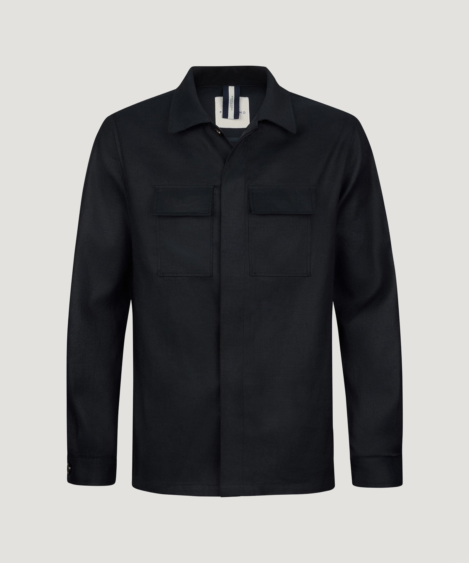 Profuomo Overshirt linnen/katoen donkerblauw - THE SOCIETY SHOP