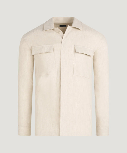 SOCI3TY Overshirt linnen/viscose off - white - The Society Shop