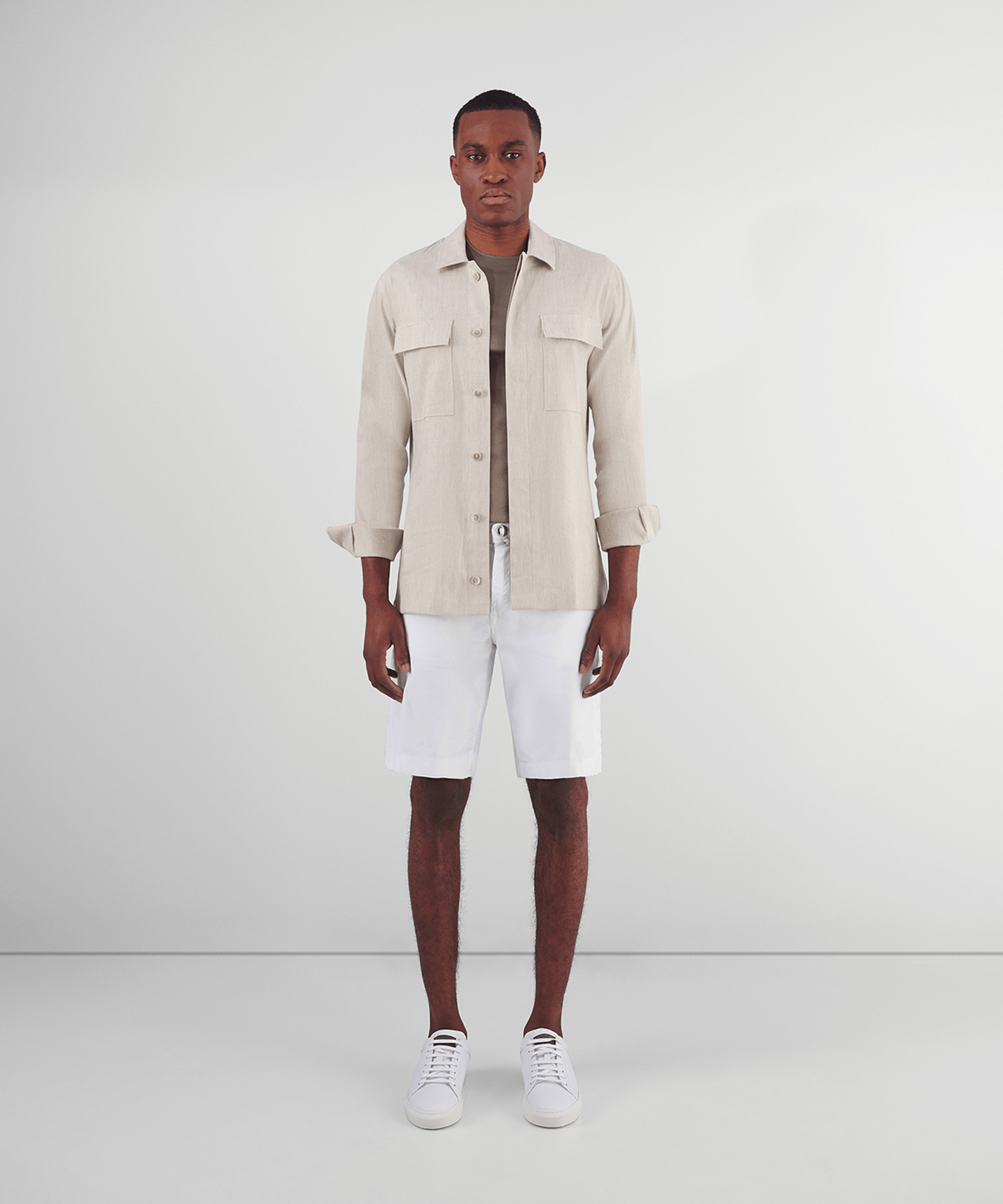 SOCI3TY Overshirt linnen/viscose off-white - The Society Shop