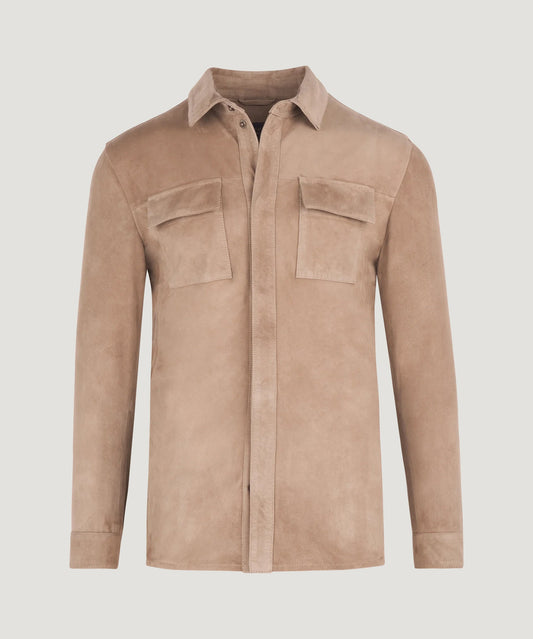 SOCI3TY Overshirt suède beige - The Society Shop