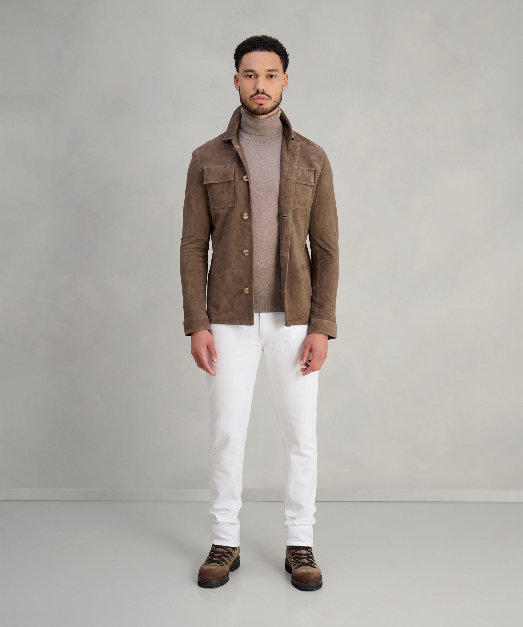 SOCI3TY Overshirt suède bruin - The Society Shop