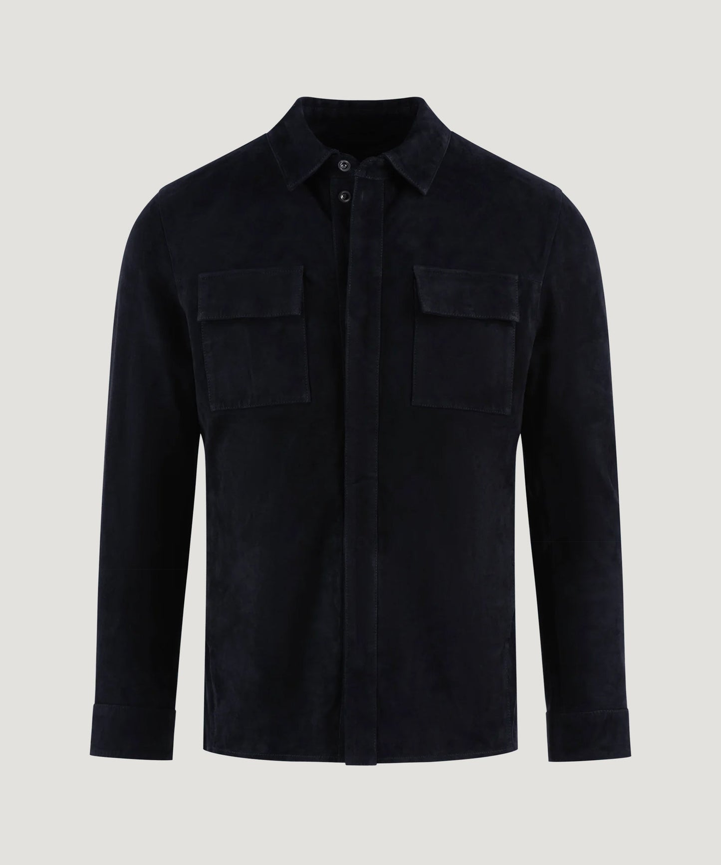 SOCI3TY Overshirt suède donkerblauw - The Society Shop