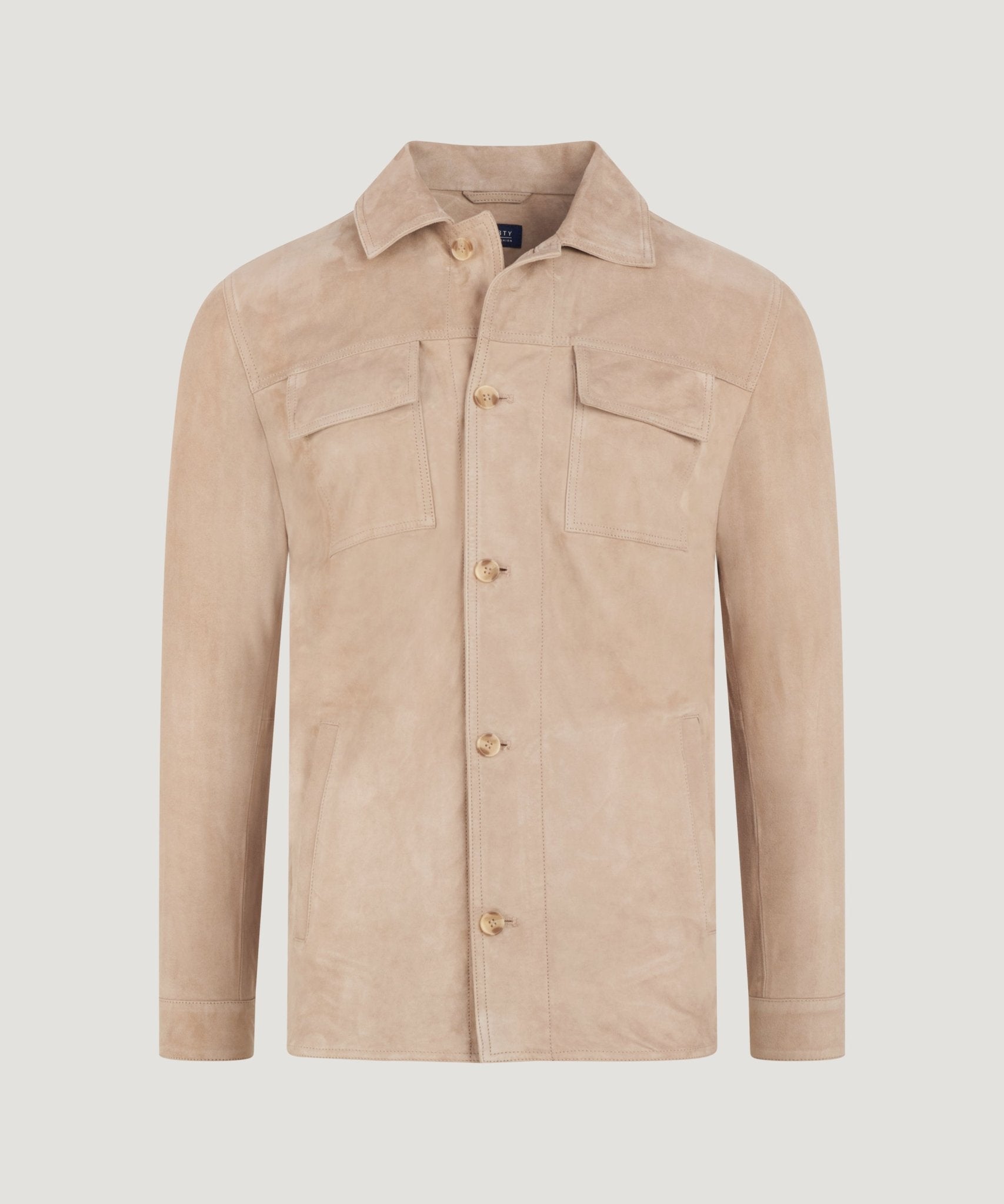 SOCI3TY Overshirt suède lichtbruin - THE SOCIETY SHOP