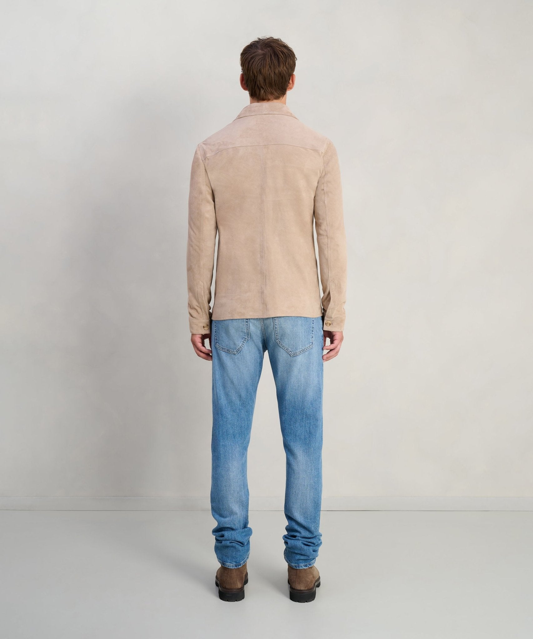 SOCI3TY Overshirt suède lichtbruin - THE SOCIETY SHOP