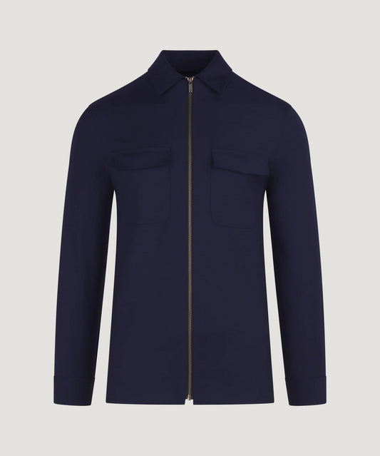 SOCI3TY Overshirt wol donkerblauw - The Society Shop