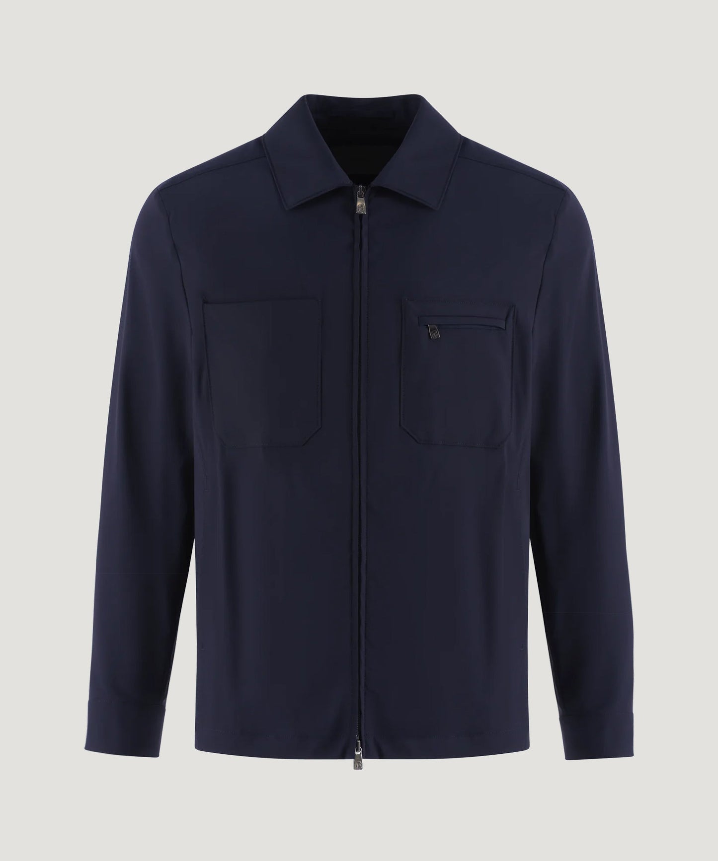 Corneliani Overshirt wol stretch donkerblauw - The Society Shop