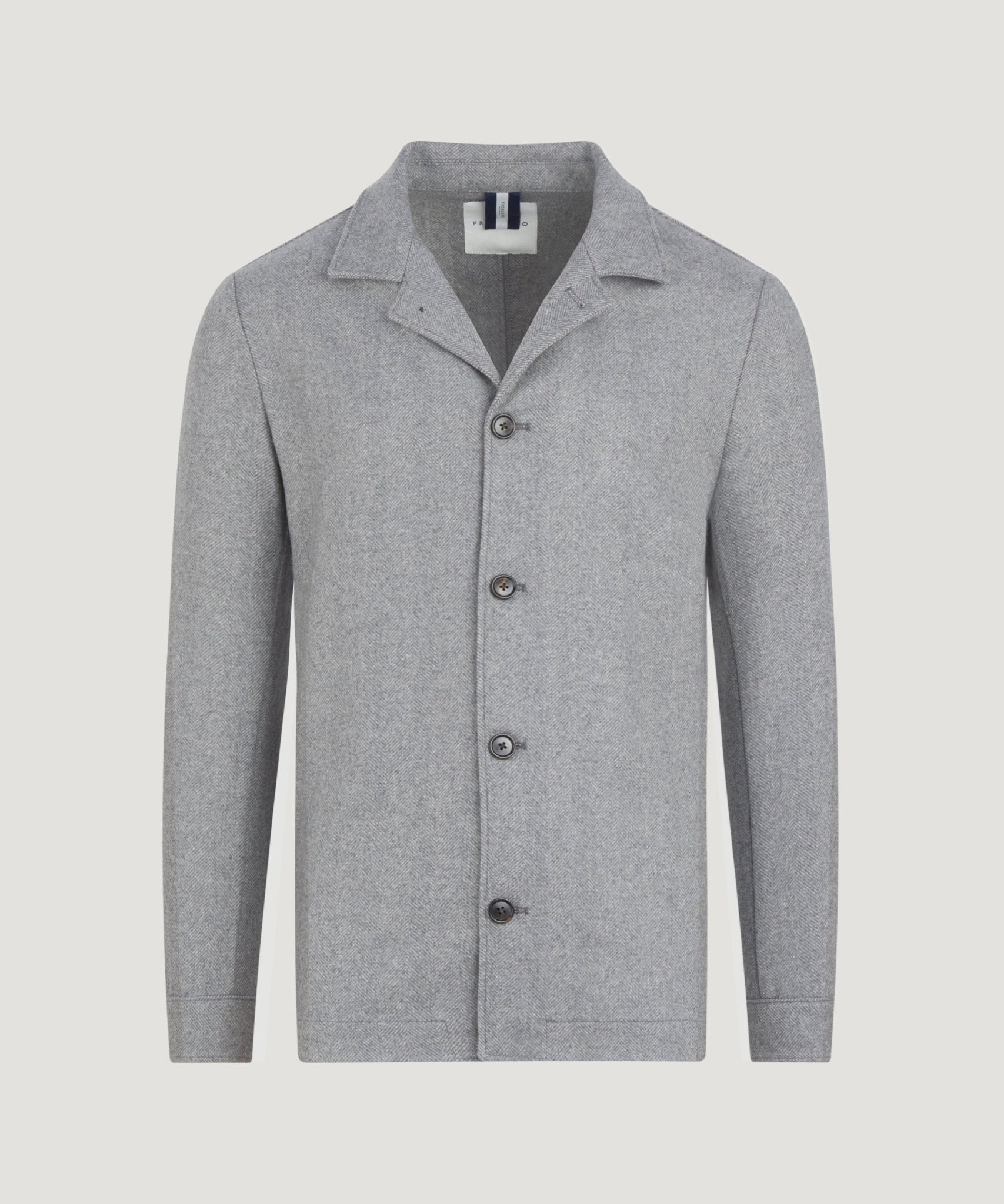 Profuomo Overshirt wol visgraat grijs - THE SOCIETY SHOP