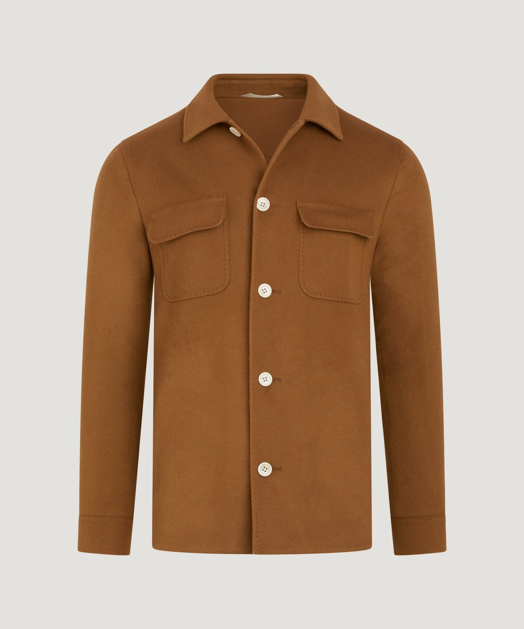 SOCI3TY Limited Overshirt wol/kasjmier cognac - THE SOCIETY SHOP