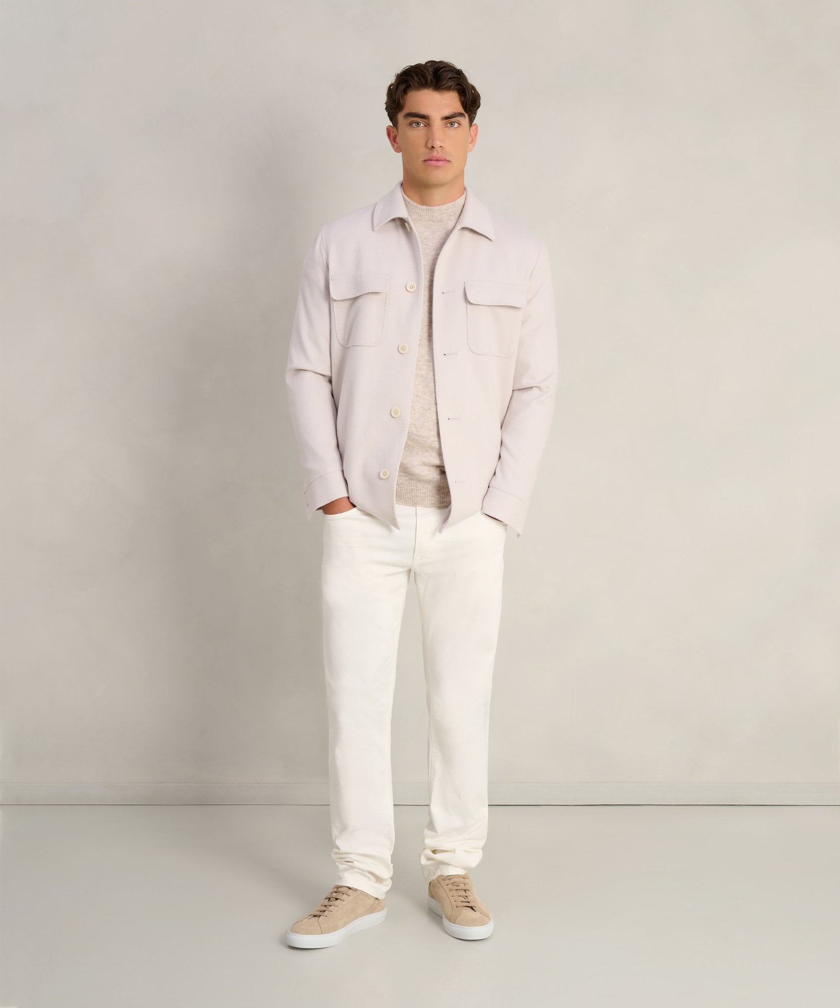 SOCI3TY Limited Overshirt wol/kasjmier off - white - THE SOCIETY SHOP