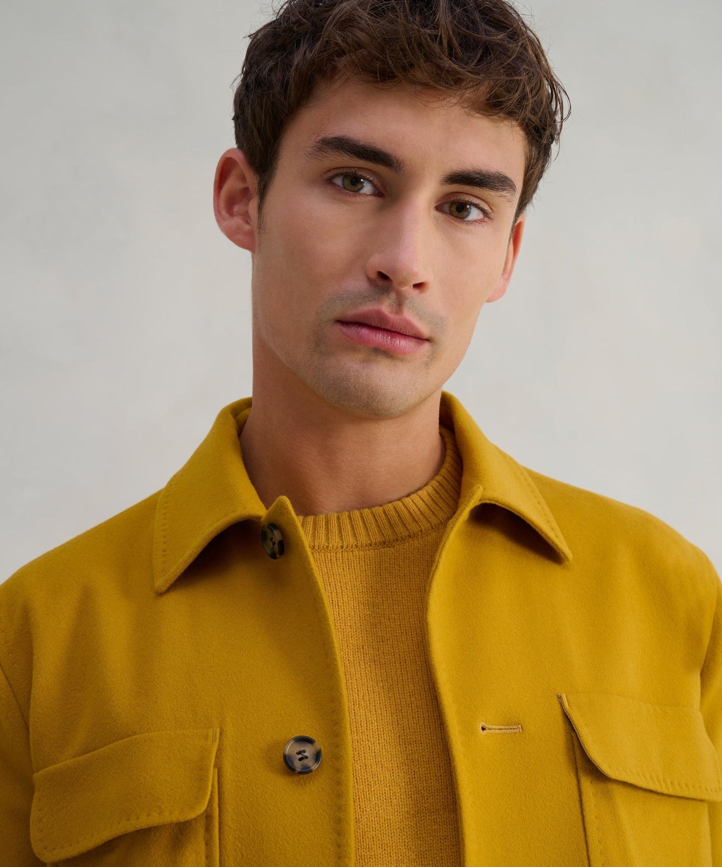 SOCI3TY Overshirt wol/kasjmier SOCI3TY Yellow (woven by Loro Piana) - The Society Shop