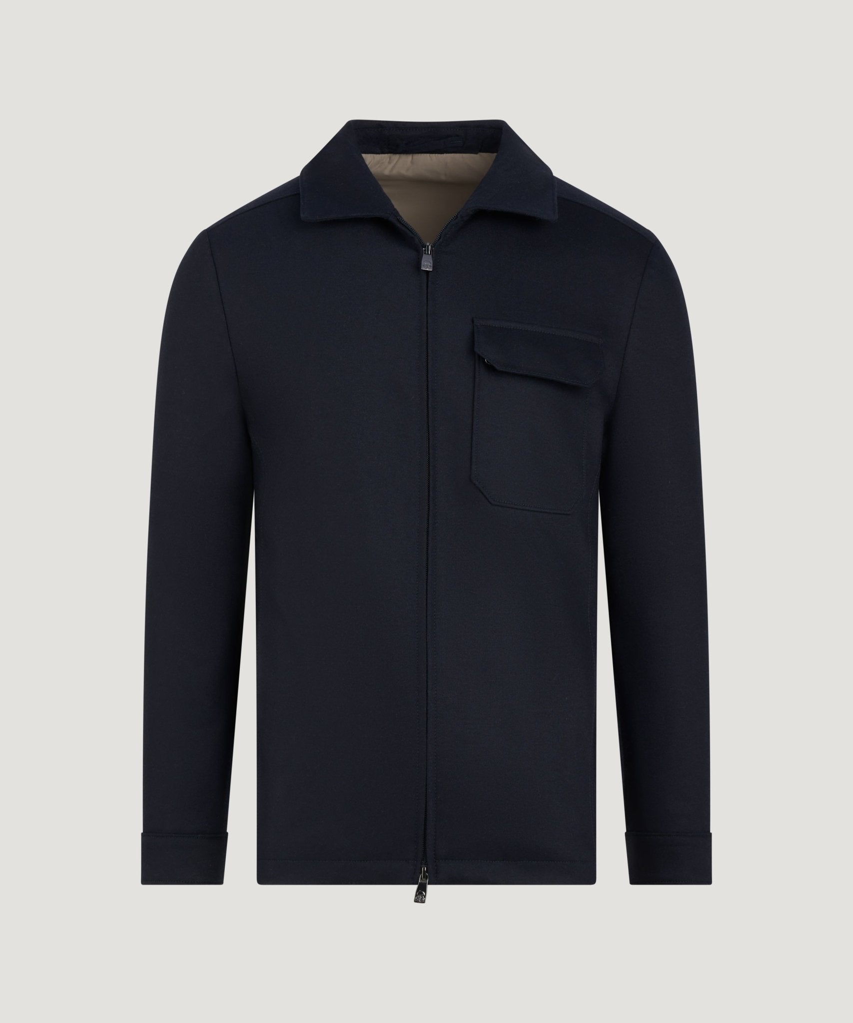 Corneliani Overshirt wol/kasjmier stretch donkerblauw - THE SOCIETY SHOP