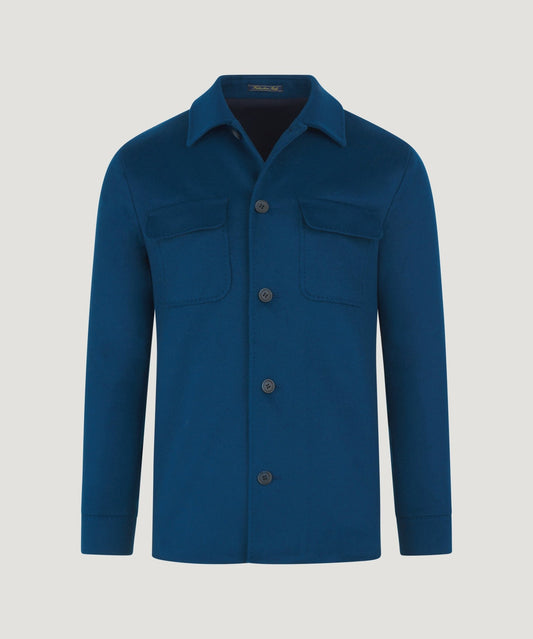 SOCI3TY Overshirt wol/kasjmier teal (woven by Santa Lucia) - The Society Shop