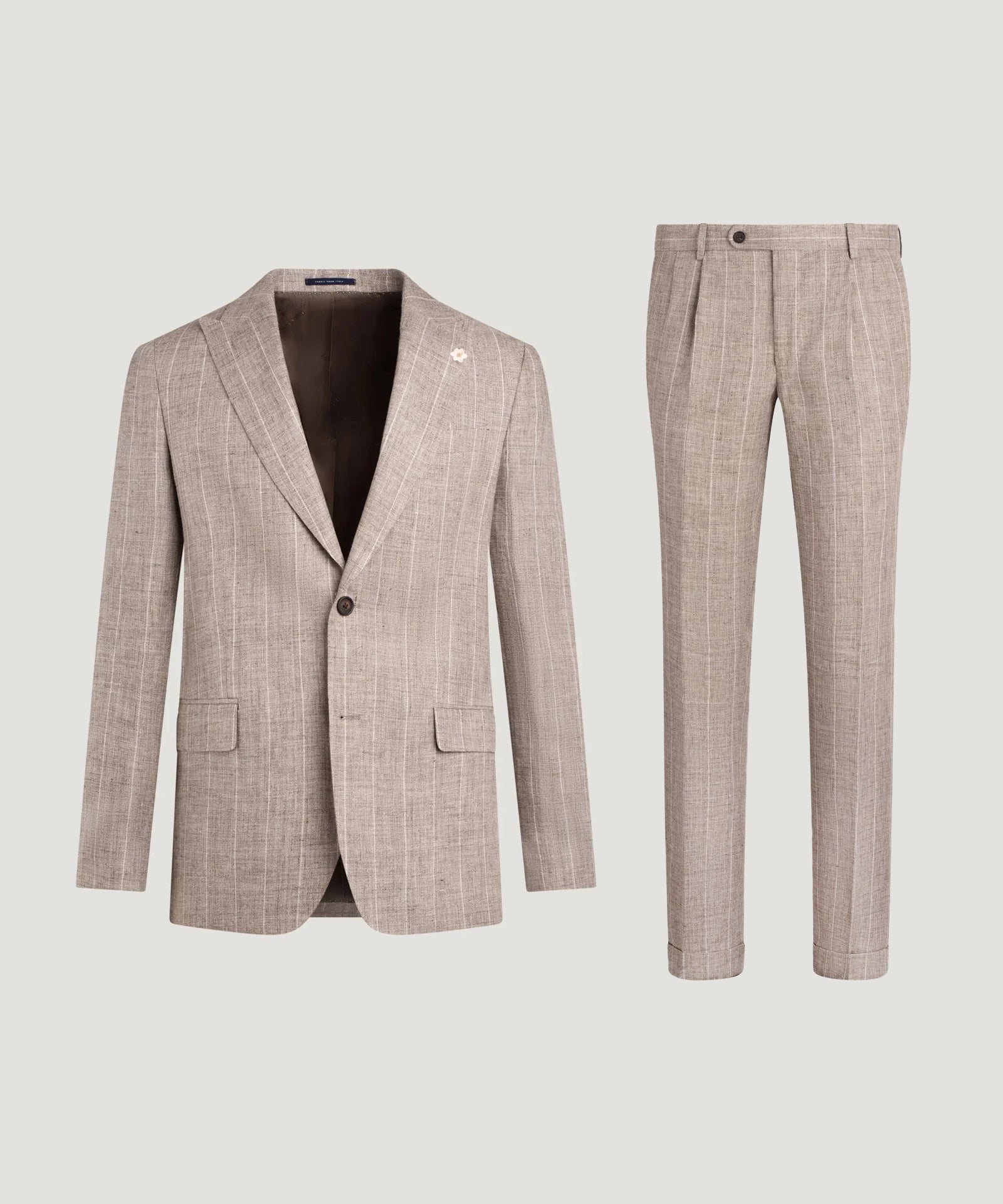 SOCI3TY Limited Fashion Pak linnen Solbiati Nobel lichtbruin gestreept - THE SOCIETY SHOP