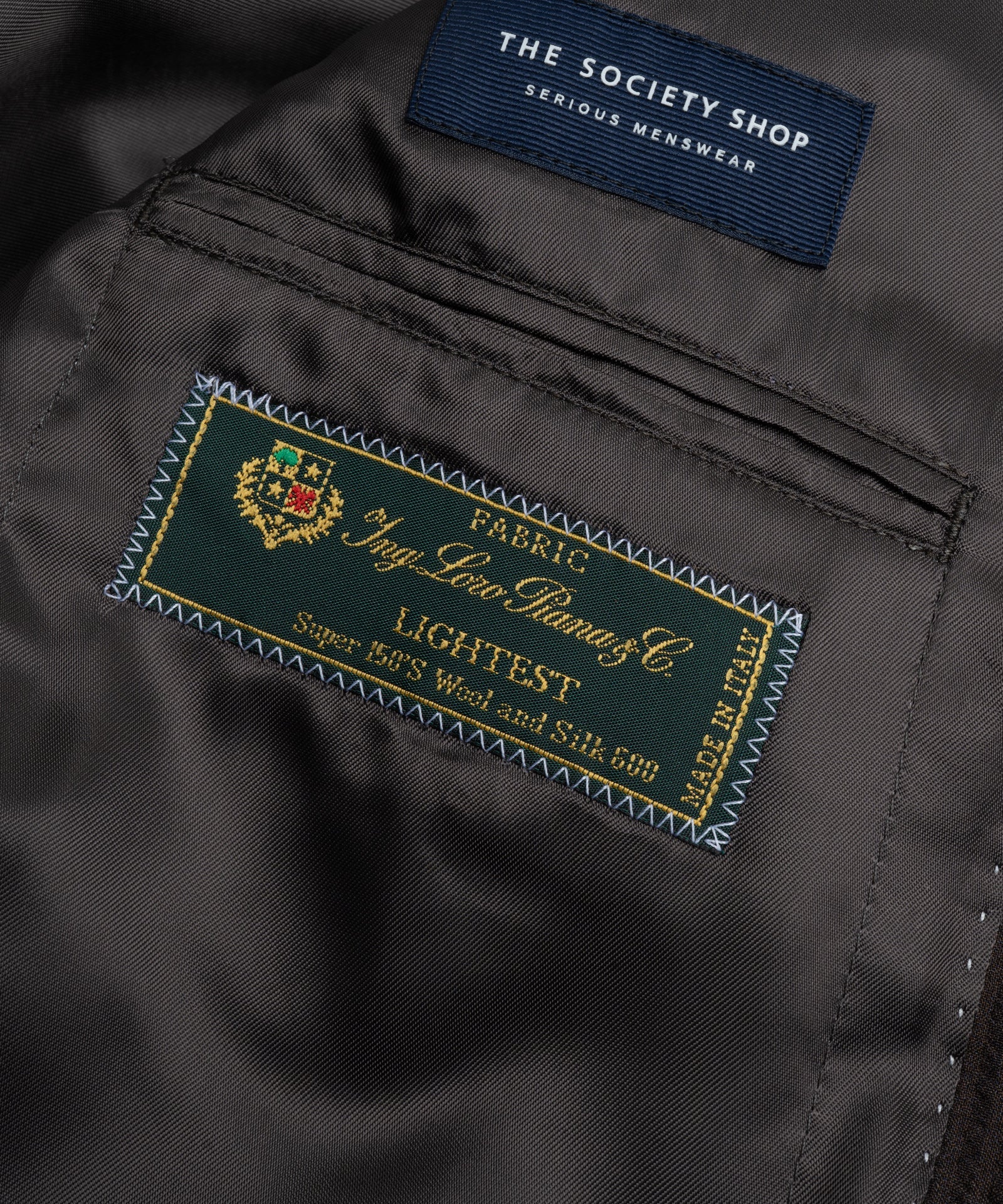 SOCI3TY Limited Fashion Pak met shorts LIGHTEST seersucker wol/zijde donkerbruin - THE SOCIETY SHOP