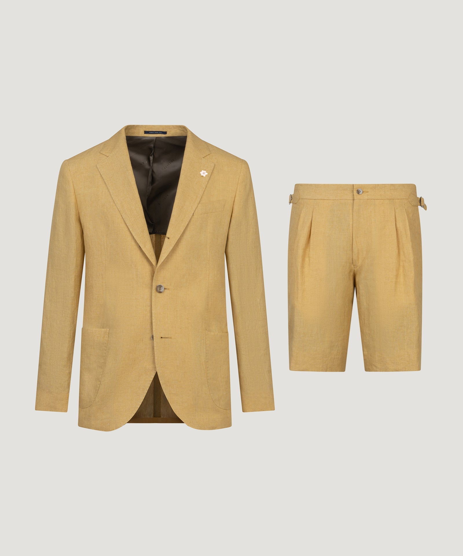 SOCI3TY Limited Fashion Pak met shorts linnen botergeel - THE SOCIETY SHOP