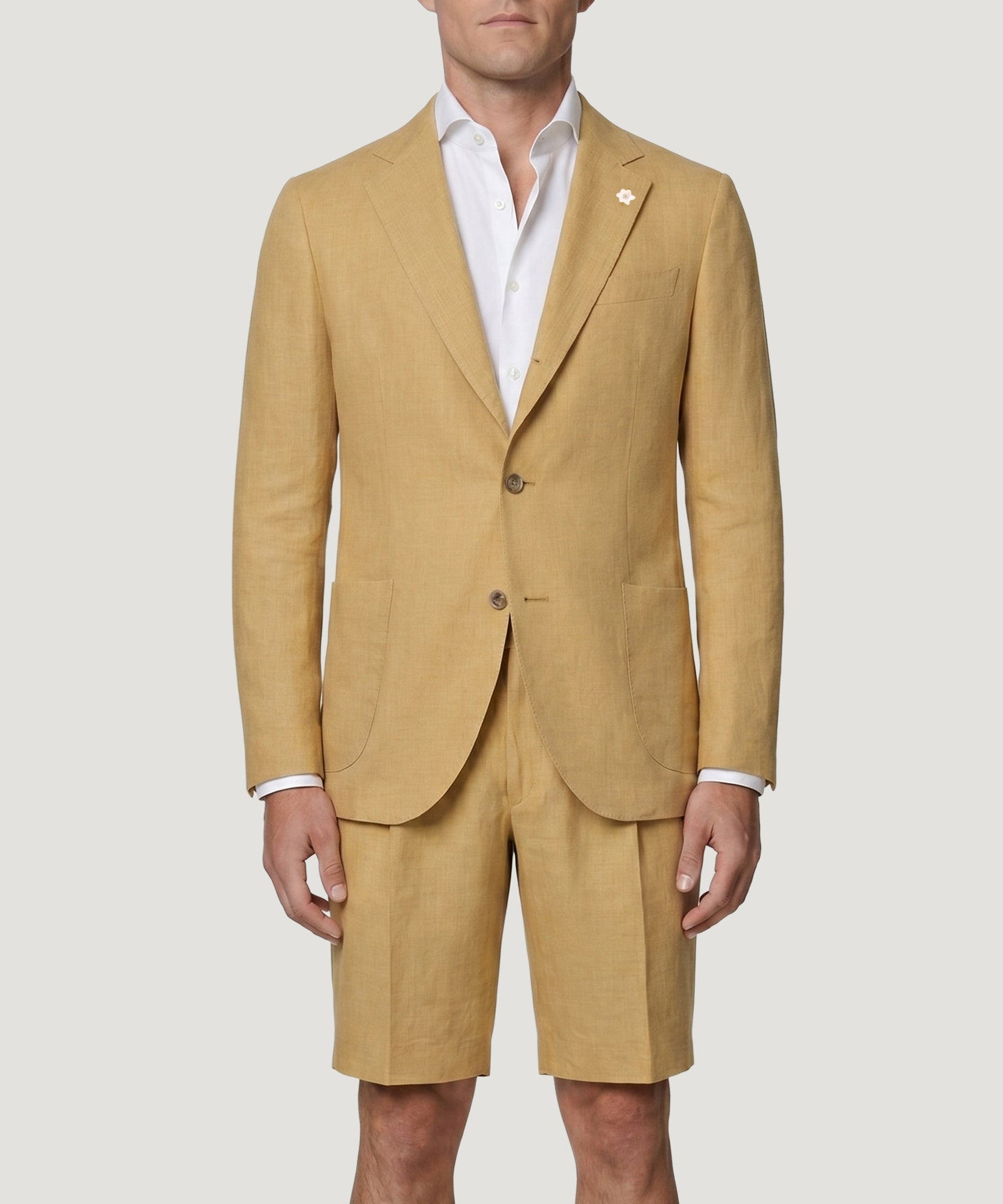 SOCI3TY Limited Fashion Pak met shorts linnen botergeel - THE SOCIETY SHOP