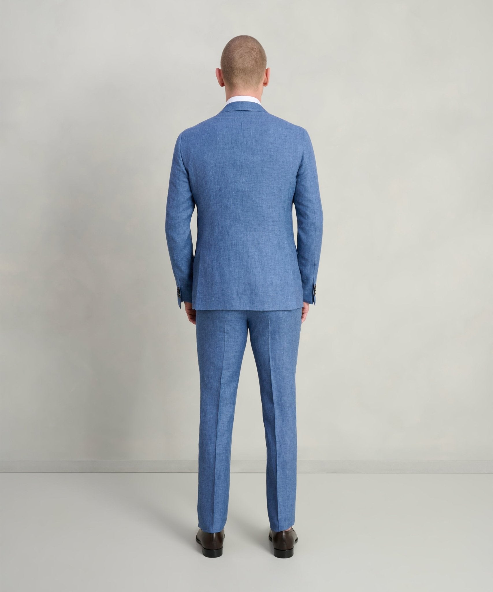 Corneliani Pak scheerwol/linnen/zijde middenblauw - THE SOCIETY SHOP
