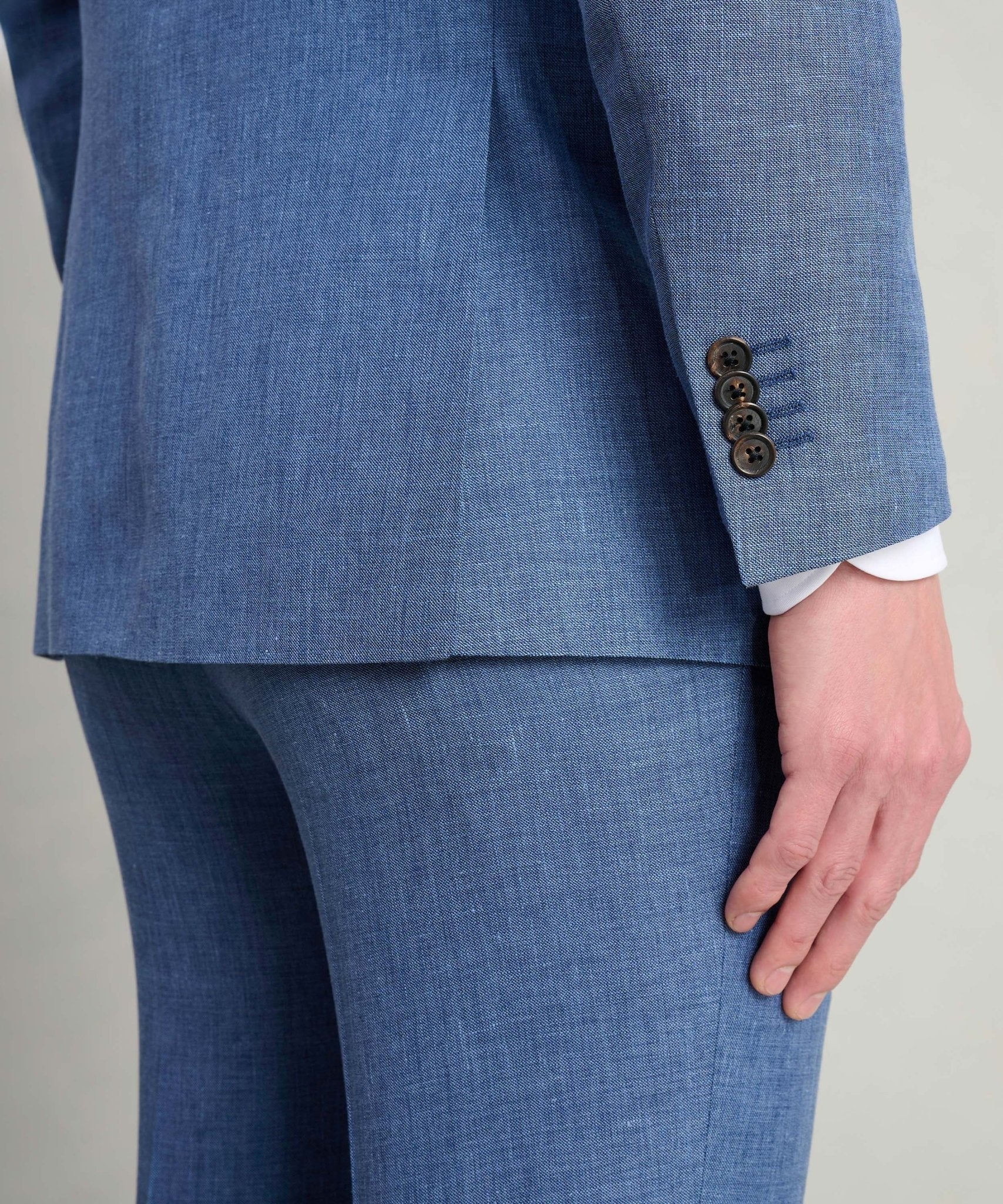 Corneliani Pak scheerwol/linnen/zijde middenblauw - THE SOCIETY SHOP