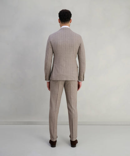 SOCI3TY Limited Pak wol beige gestreept (Pecora Nera® by Loro Piana) - The Society Shop