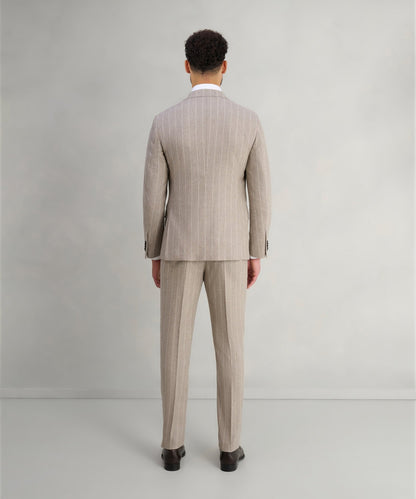 SOCI3TY Limited Pak wol beige gestreept (woven by Vitale Barberis Canonico) - The Society Shop