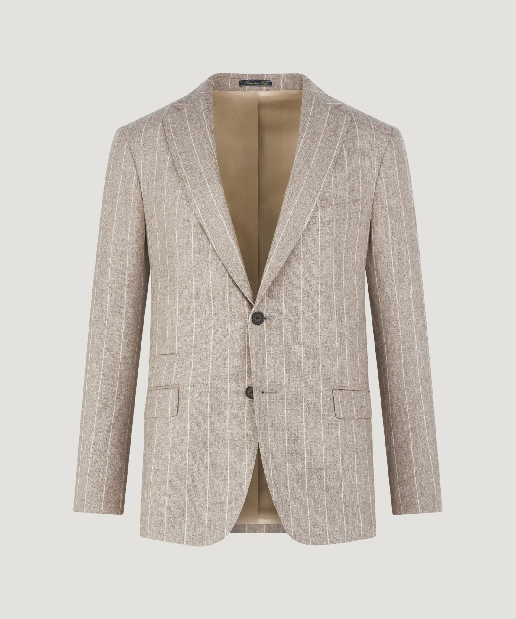 SOCI3TY Limited Pak wol beige gestreept (woven by Vitale Barberis Canonico) - The Society Shop