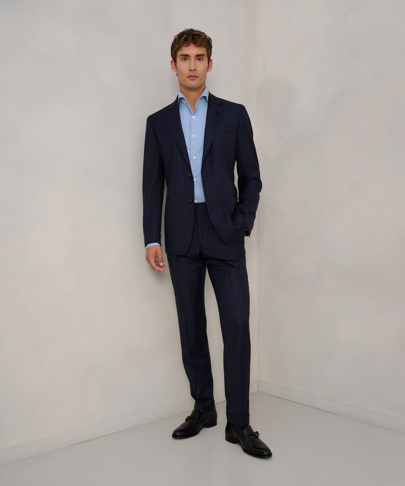 SOCI3TY Limited Pak wol blauw gestreept - THE SOCIETY SHOP