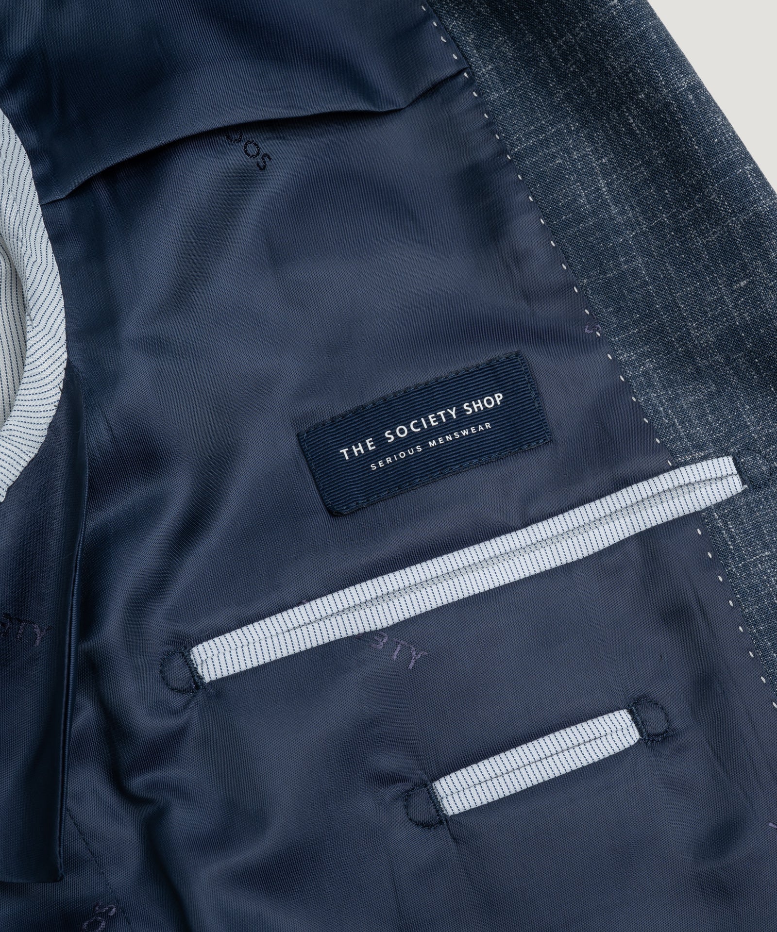 SOCI3TY Limited Fashion Pak wol/linnen/zijde indigoblauw - THE SOCIETY SHOP