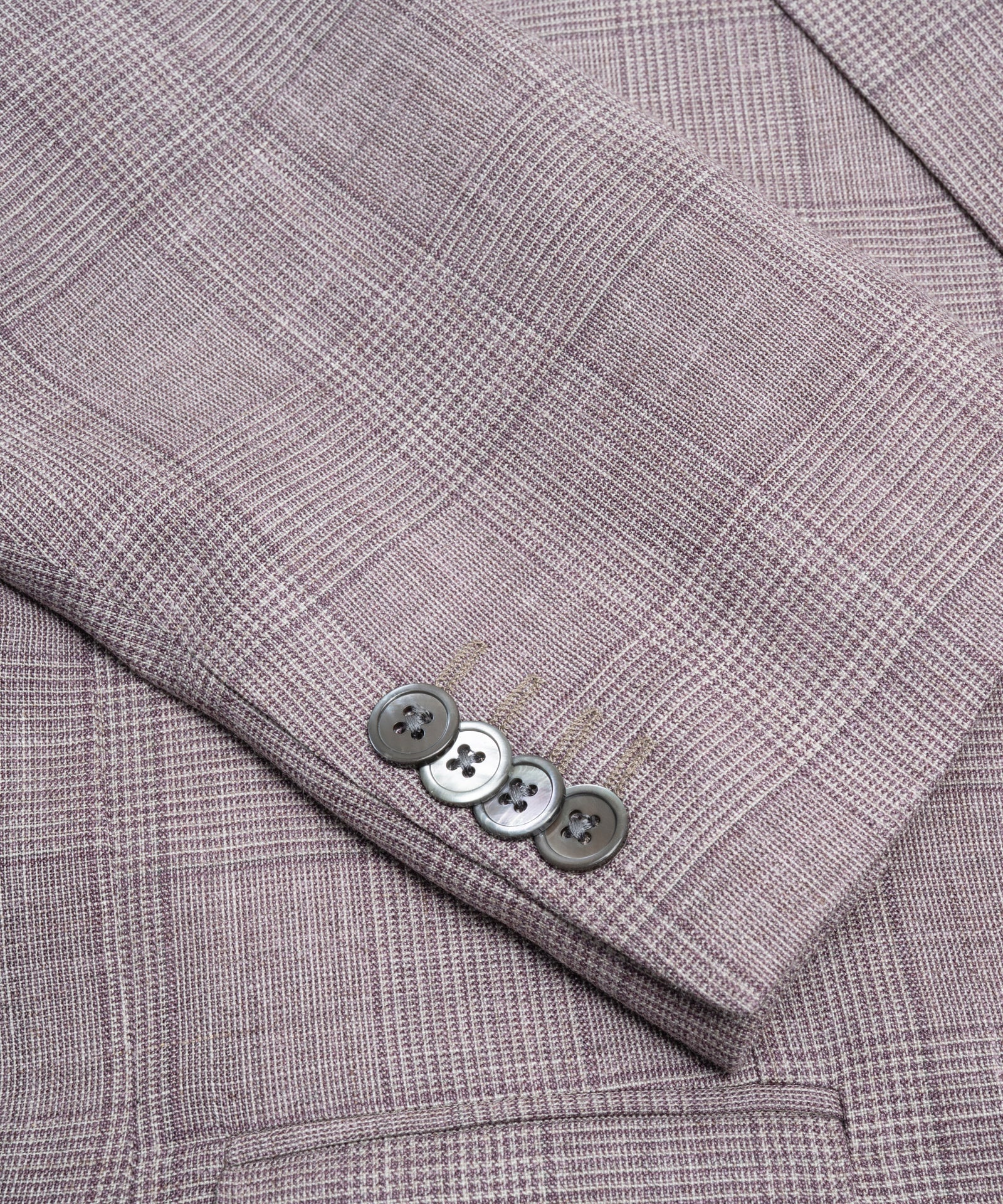 SOCI3TY Limited Fashion Pak wol/zijde/linnen SUMMERTIME mauve glencheck - THE SOCIETY SHOP