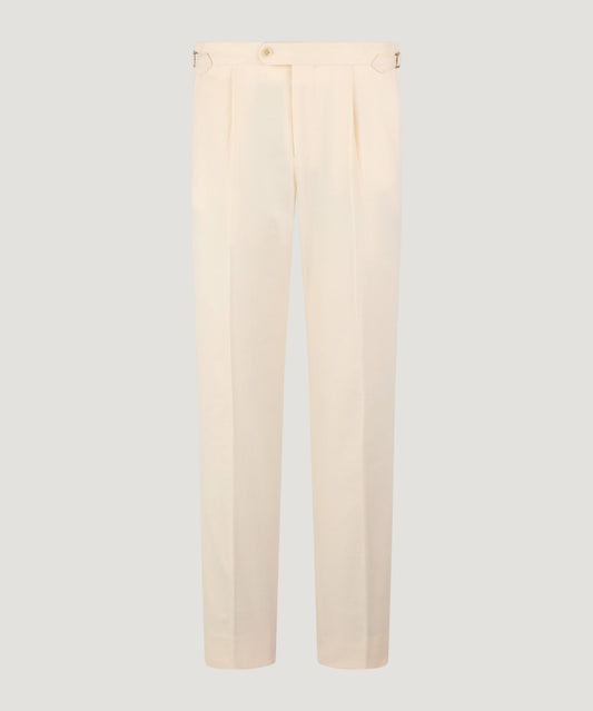 SOCI3TY Pantalon Cotton Dream katoen off - white (woven by Di Sondrio) - The Society Shop