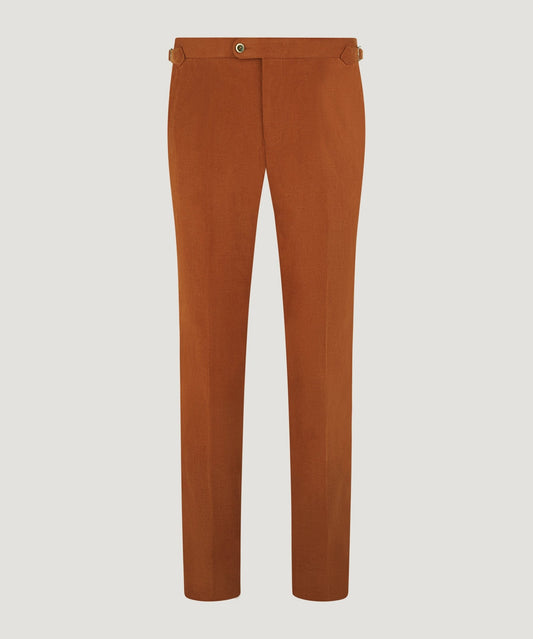 SOCI3TY Pantalon Cotton Dream katoen roestbruin (woven by Di Sondrio) - The Society Shop