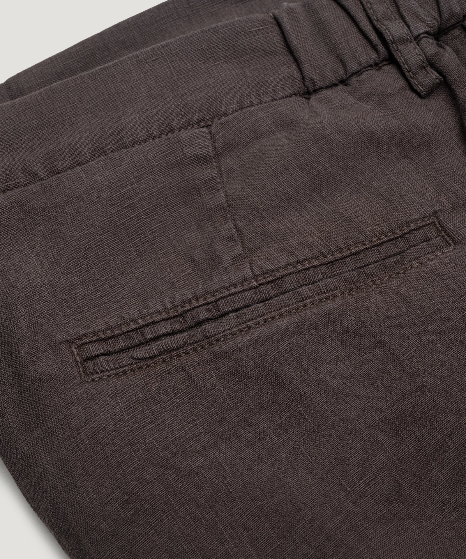 SOCI3TY Limited Fashion Pantalon gewassen linnen donkerbruin - THE SOCIETY SHOP