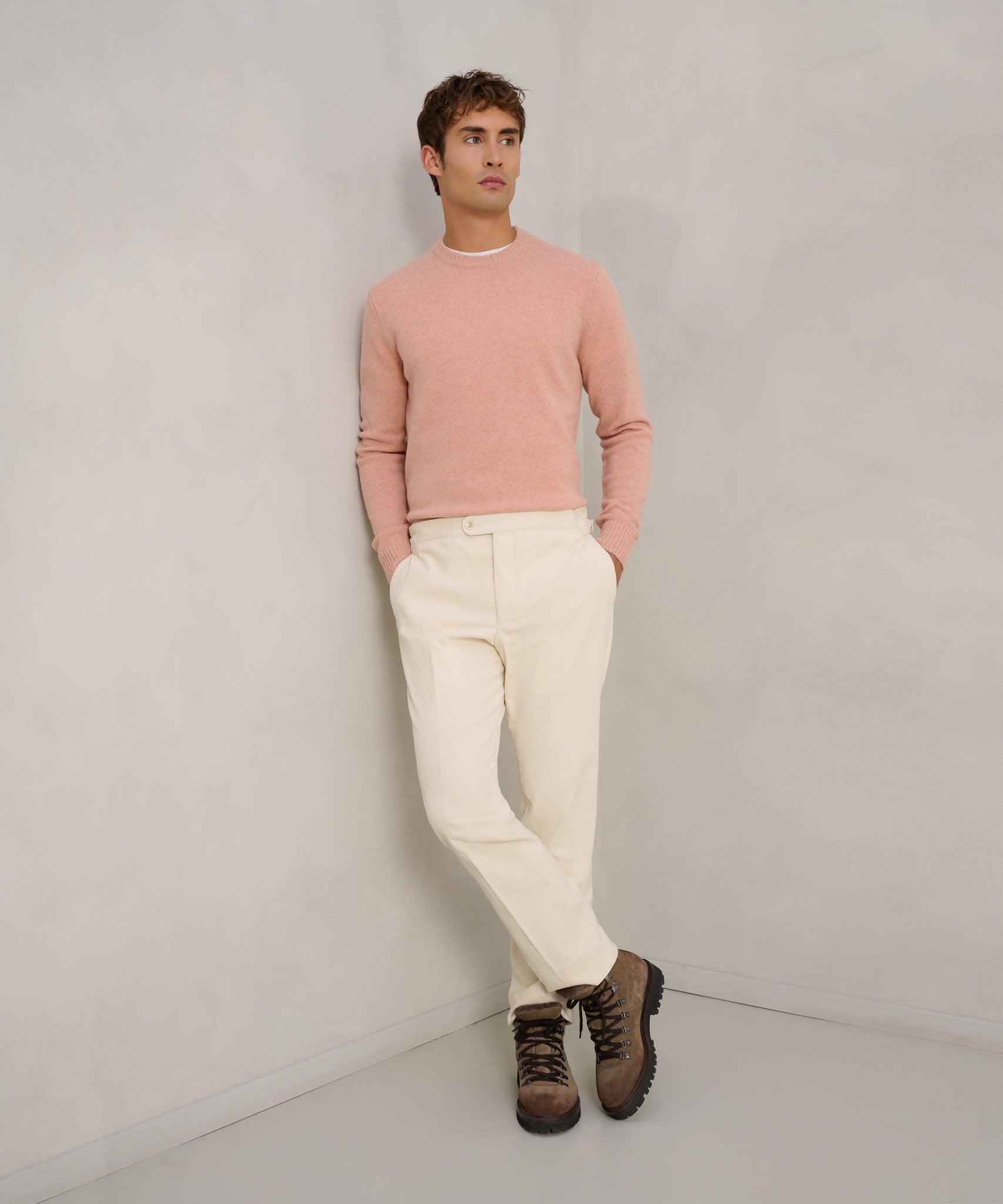 SOCI3TY Limited Pantalon katoen corduroy stretch off - white - THE SOCIETY SHOP