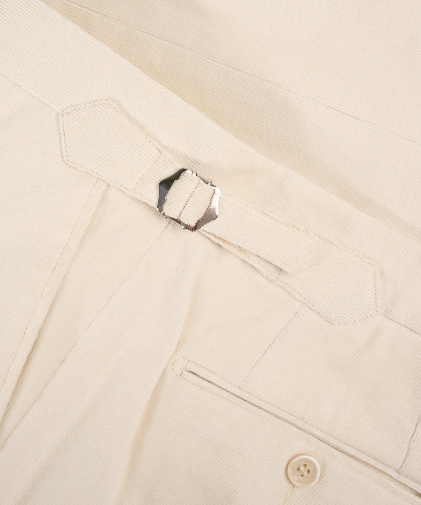 SOCI3TY Limited Pantalon katoen corduroy stretch off - white - THE SOCIETY SHOP