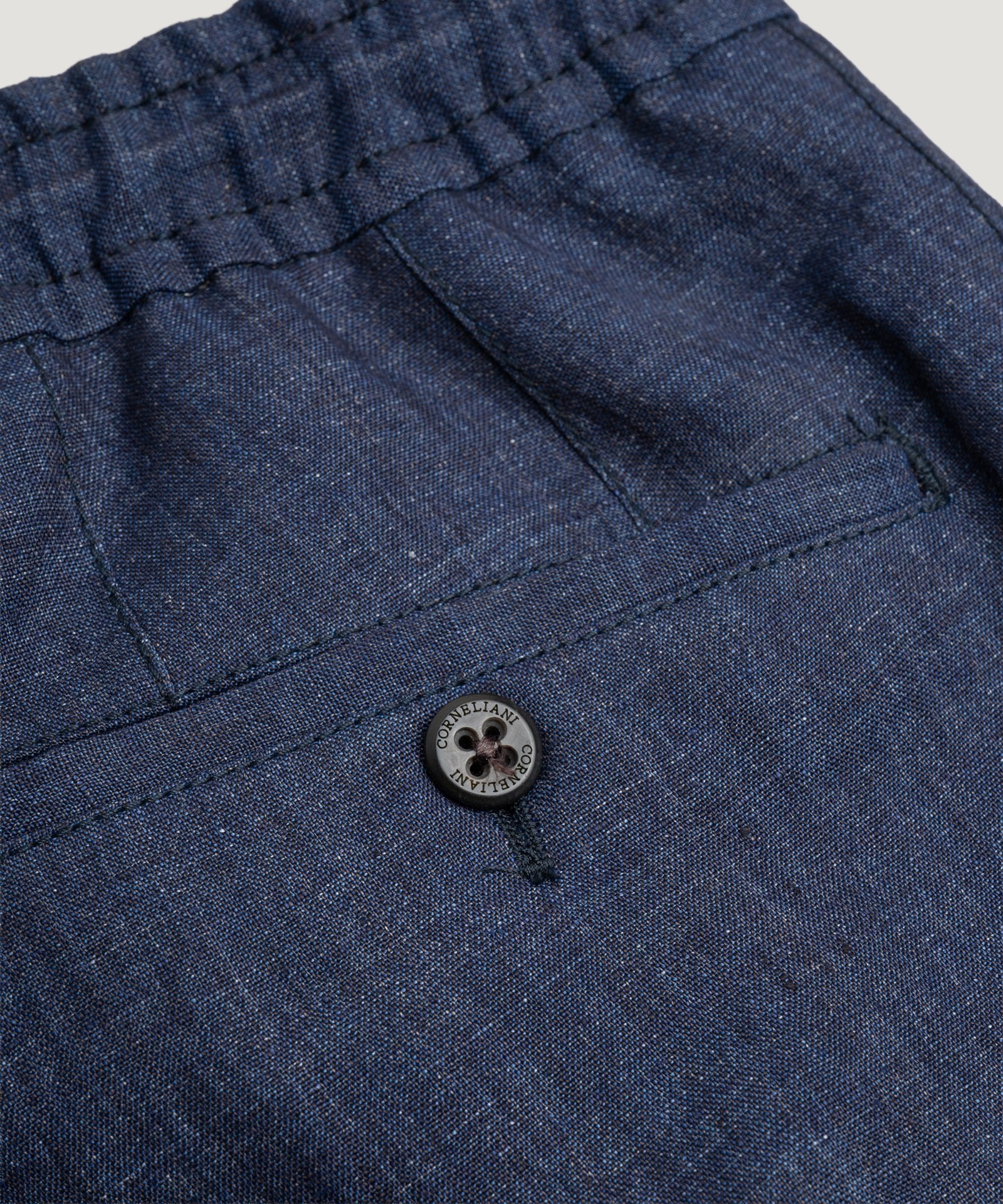 Corneliani Pantalon linnen donkerblauw - THE SOCIETY SHOP