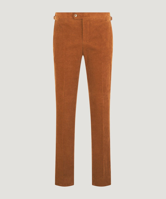 SOCI3TY Pantalon ribcord katoen roestbruin - The Society Shop