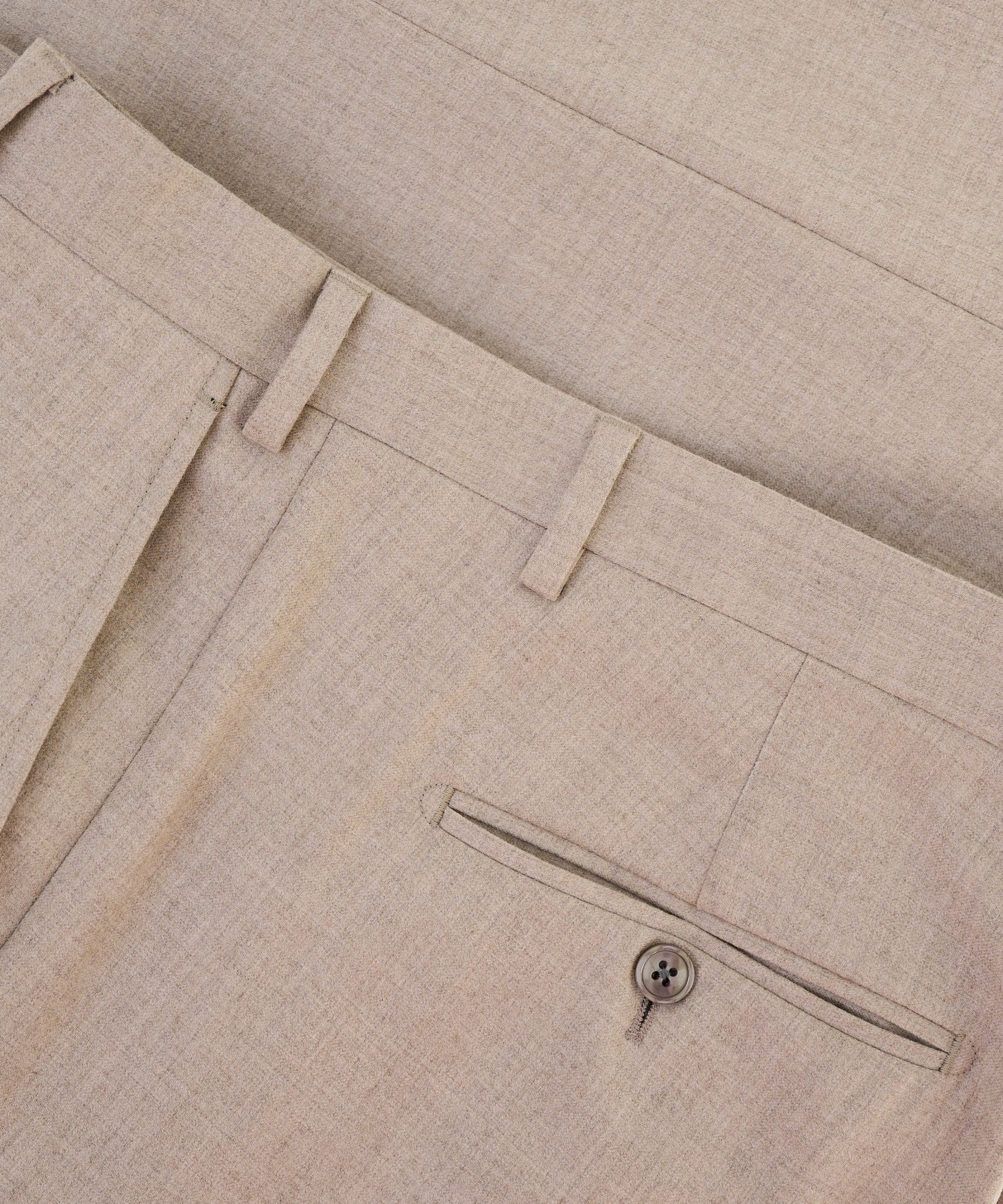 SOCI3TY Pantalon wol flanel beige - The Society Shop