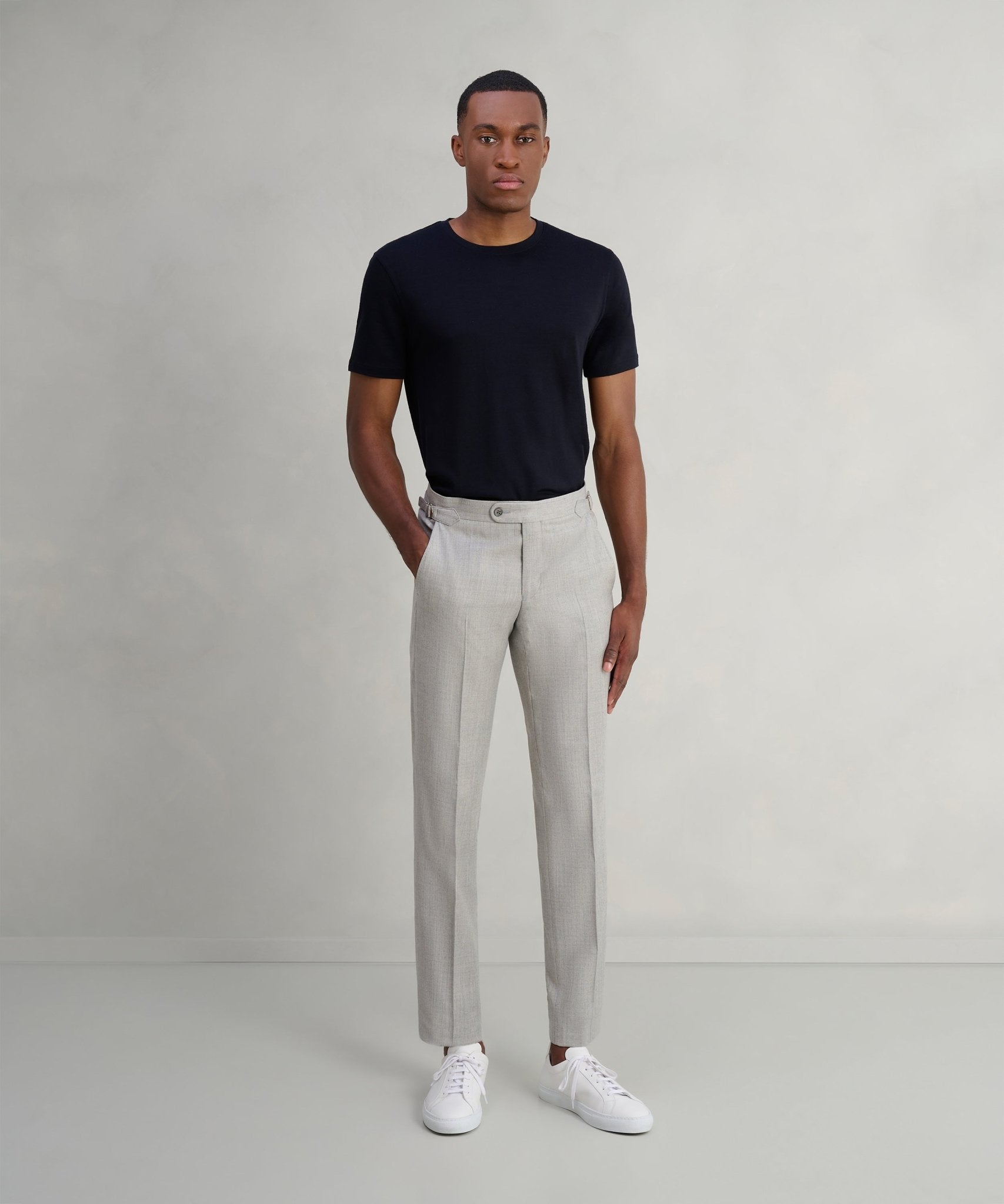 SOCI3TY Limited Pantalon wol/kasjmier lichtgrijs (woven by Zignone) - The Society Shop