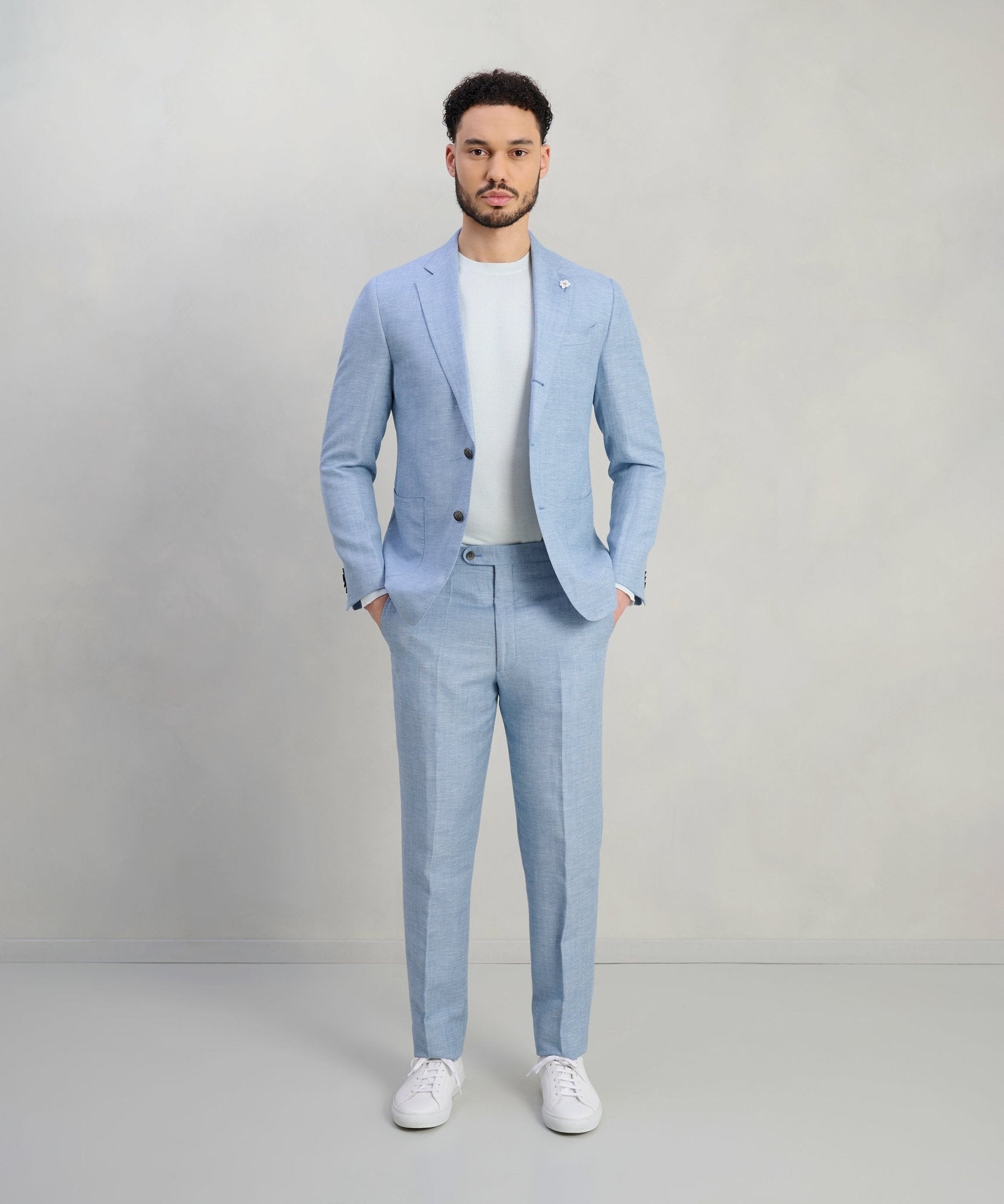 SOCI3TY Limited Pantalon wol/linnen lichtblauw - The Society Shop