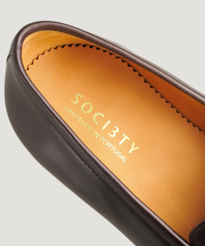 SOCI3TY Penny loafer leer donkerbruin - The Society Shop