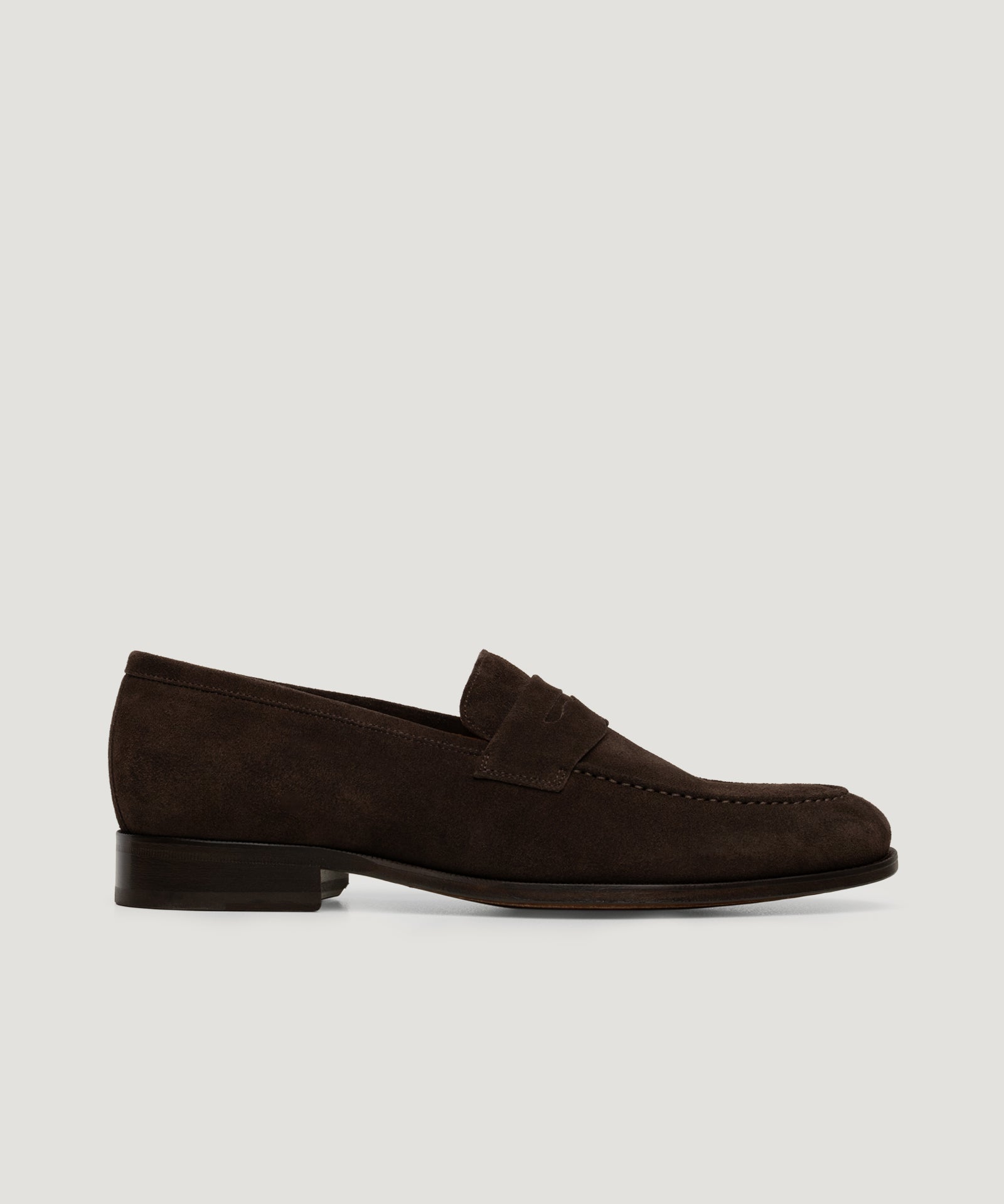 SOCI3TY Limited Fashion Penny loafer suède donkerbruin - THE SOCIETY SHOP