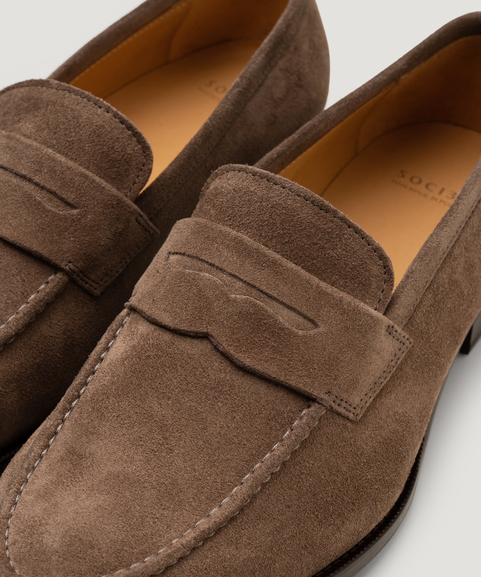 SOCI3TY Limited Fashion Penny loafer suède taupe - THE SOCIETY SHOP