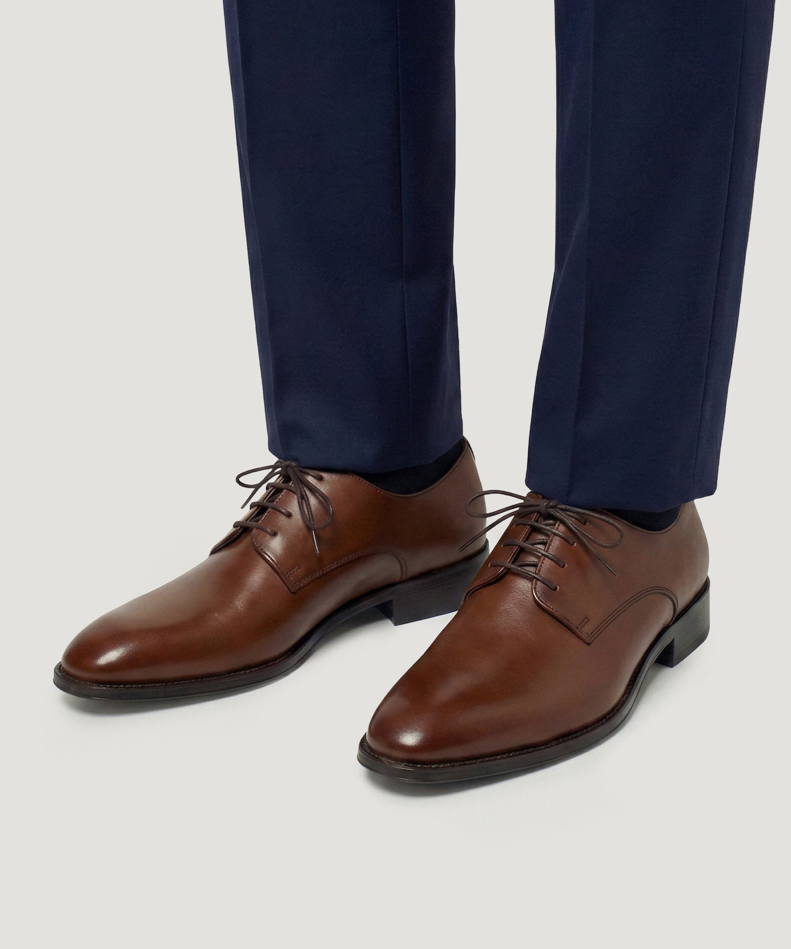 SOCI3TY Limited Fashion Plain toe derby veterschoen kalfsleer cognac - THE SOCIETY SHOP